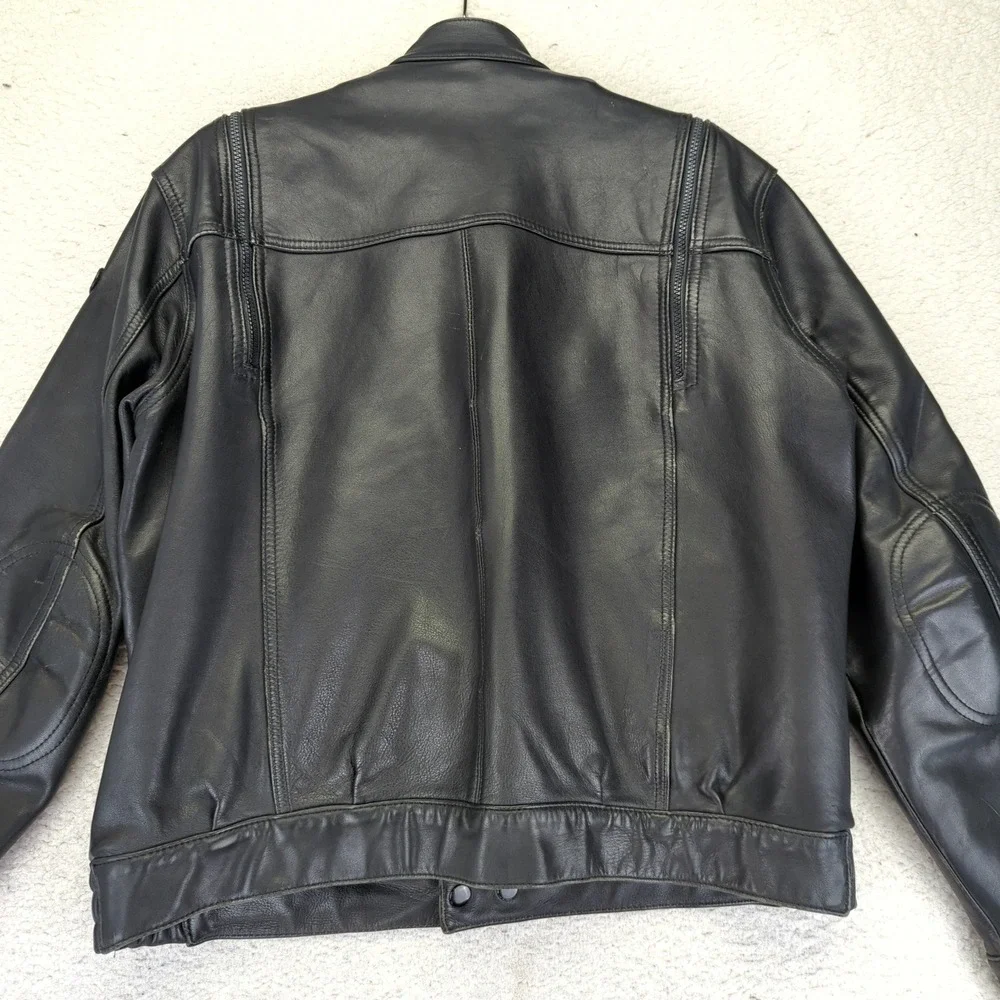 Vtg Hein Gericke Cafe Racer Leather‎ Motorcycle Jacket Mens Black 46 Biker Coat - Picture 5 of 11
